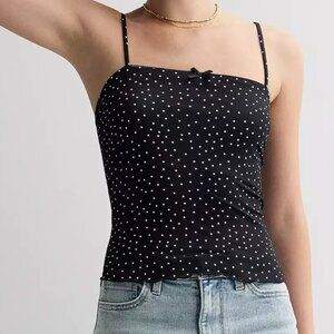 Juniors' XL madden girl Picot Trim Layering Cami Black and White Polka Dots NWT